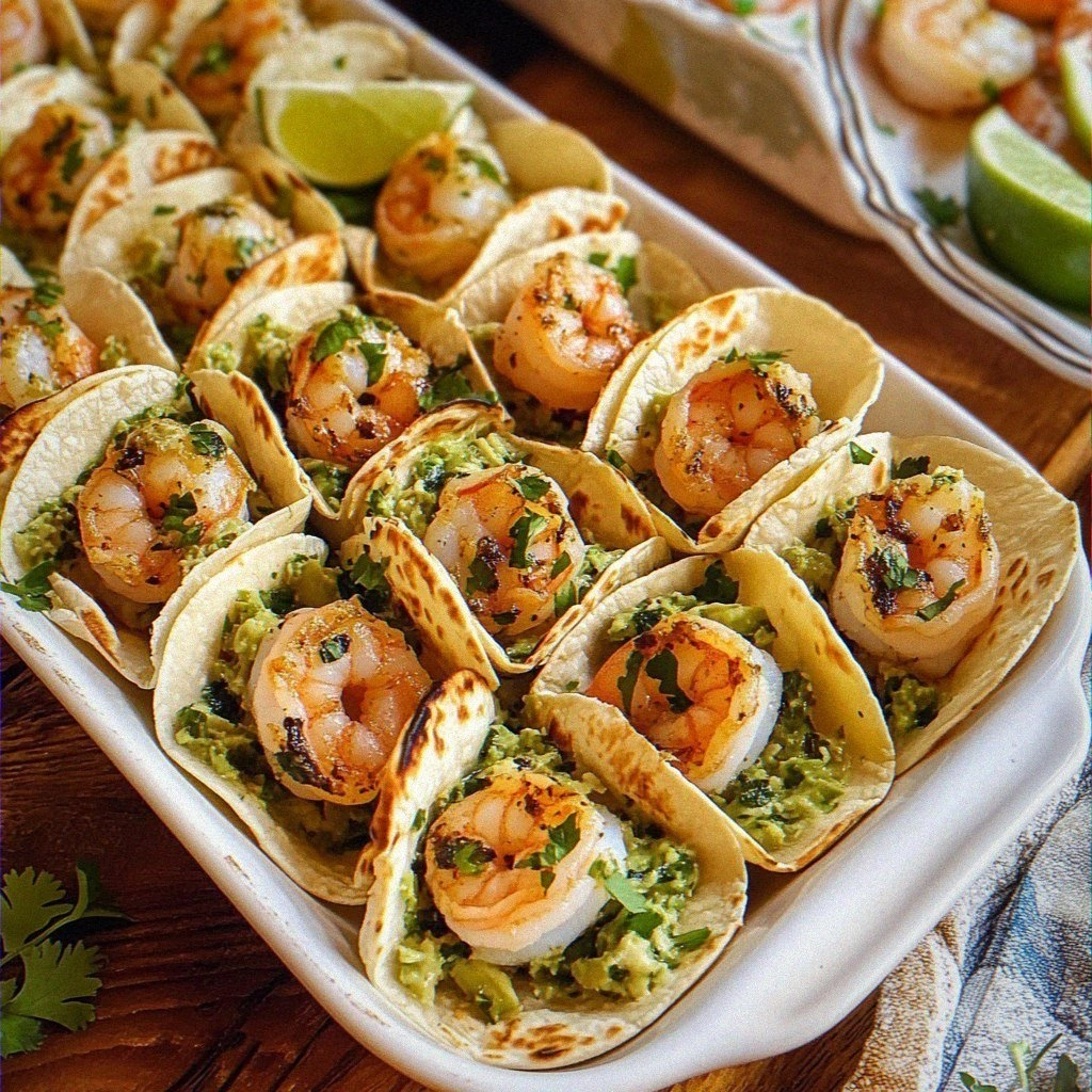 Mini Shrimp Tacos with Fresh Cilantro Sauce