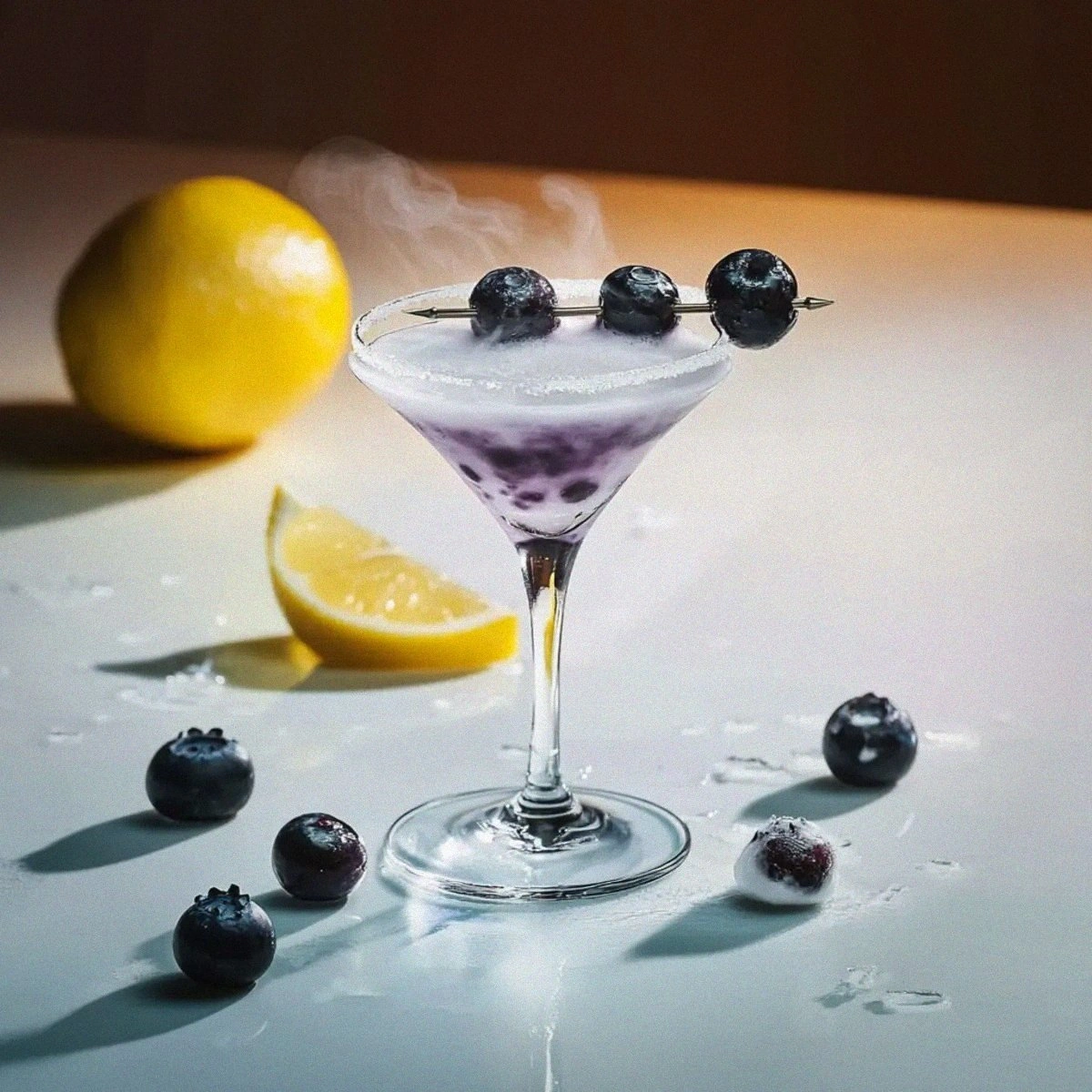 Frostbite Blueberry Martini Cocktail for a Chill Evening Delight