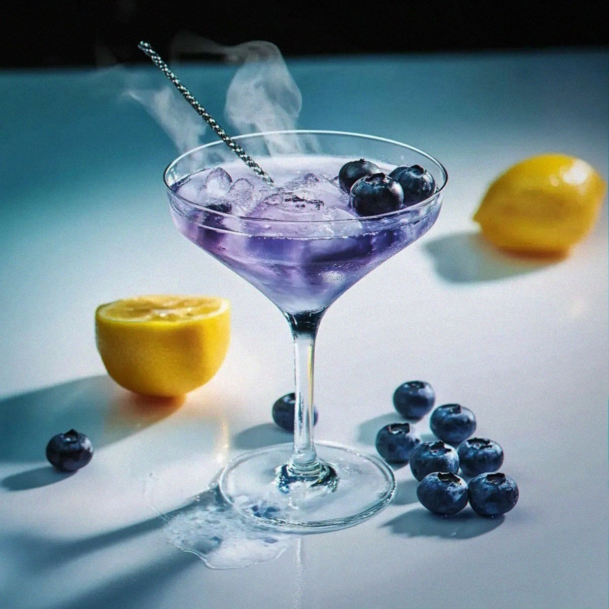 Frostbite Blueberry Martini Cocktail for a Chill Evening Delight