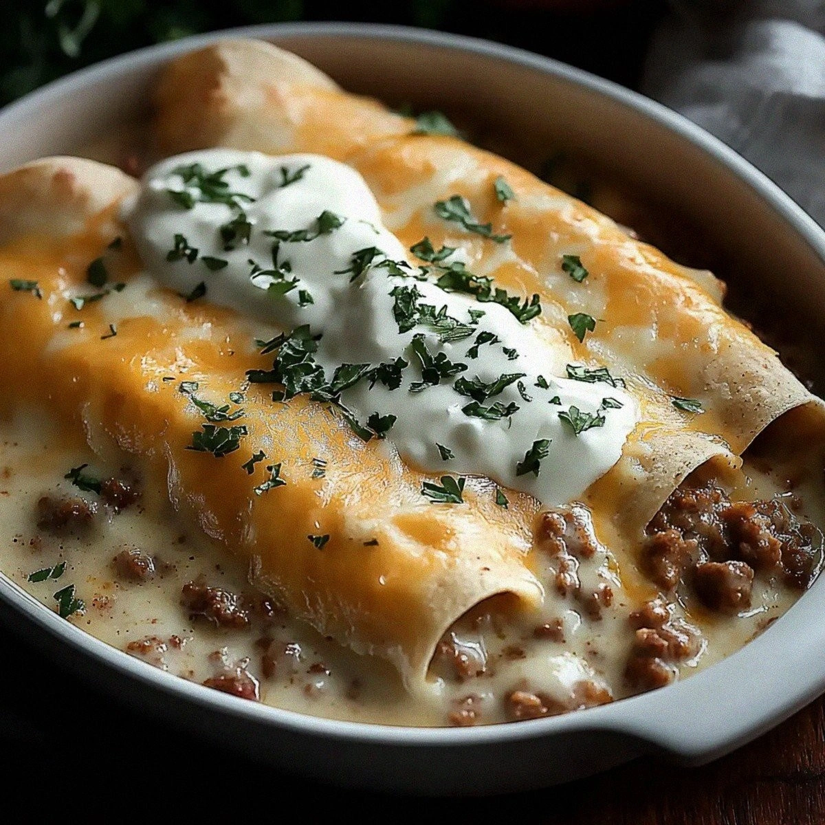 Southern Breakfast Enchiladas with Sausage Gravy Delight