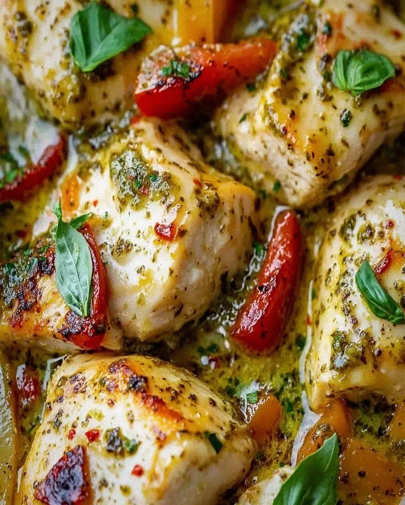 Creamy Garlic Pesto Chicken Recipe – Easy & Delicious Meal