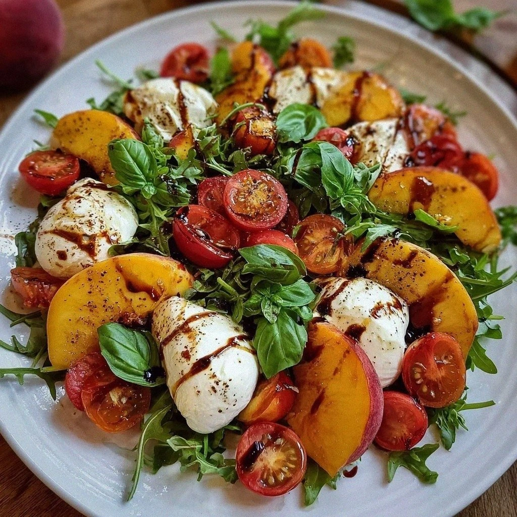 Fresh Peach Burrata Salad Recipe with Basil & Balsamic: Delight Your Taste Buds!