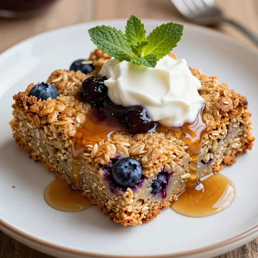 Baked Blueberry Oatmeal for Easy Breakfast