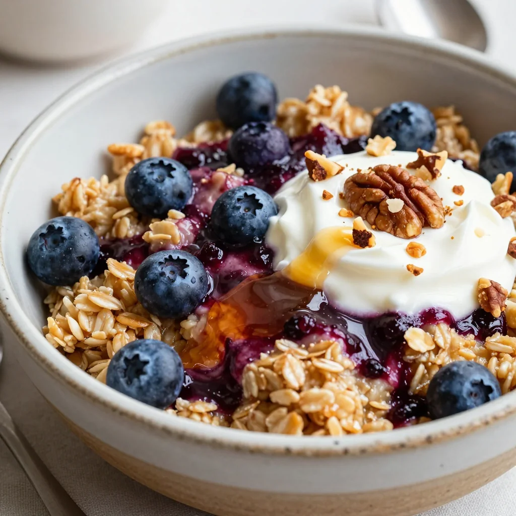 Baked Blueberry Oatmeal for Easy Breakfast