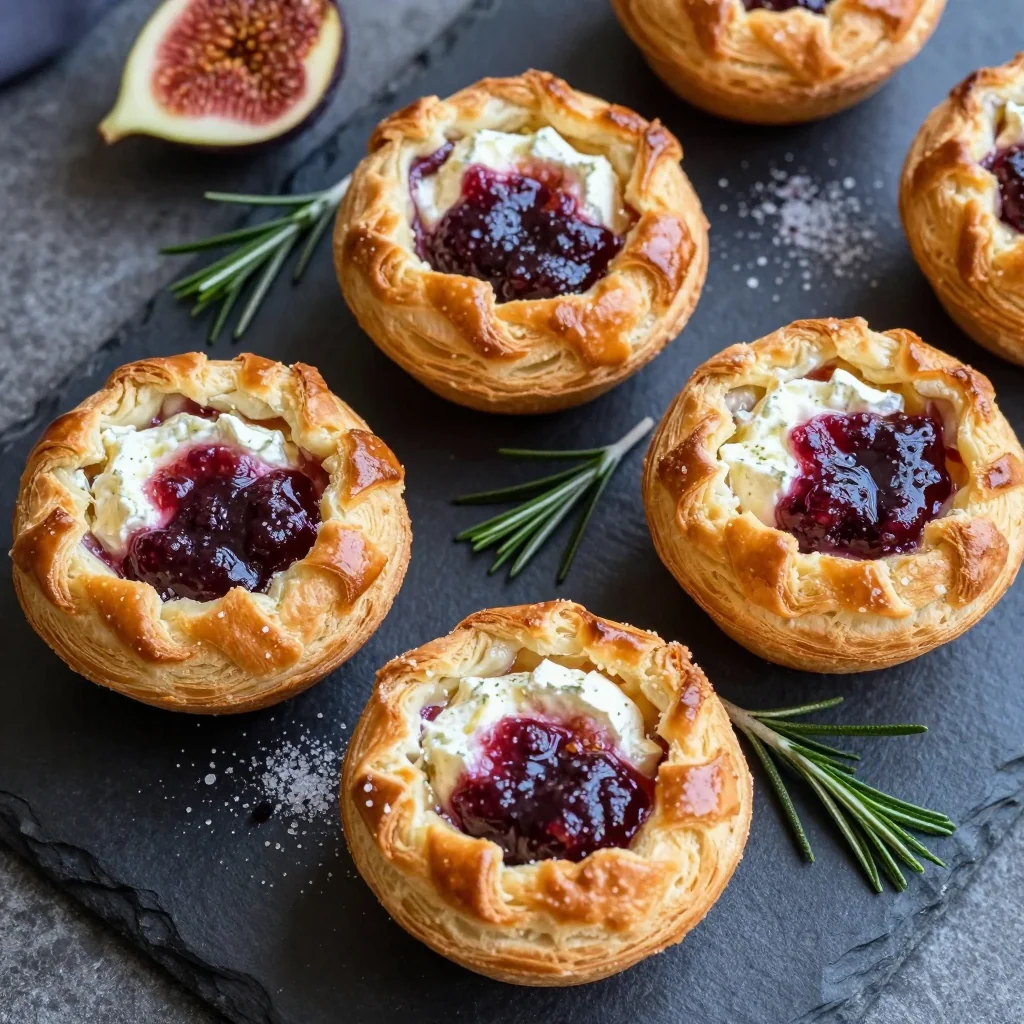 baked brie and fig jam puff pastry bites for new year’s eve appetizers