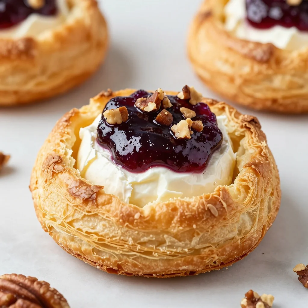 baked brie and fig jam puff pastry bites for new year's eve appetizers