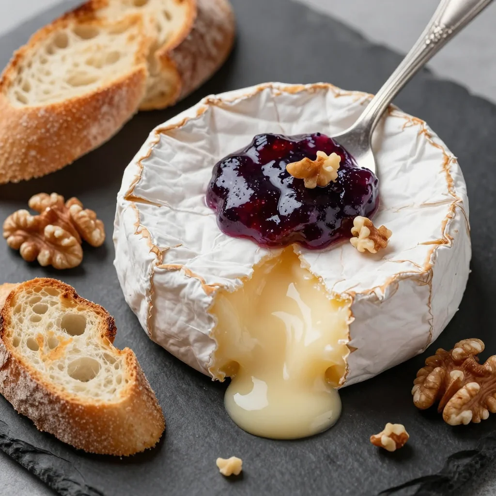 baked brie with fig jam and toasted walnuts for elegant holiday appetizers