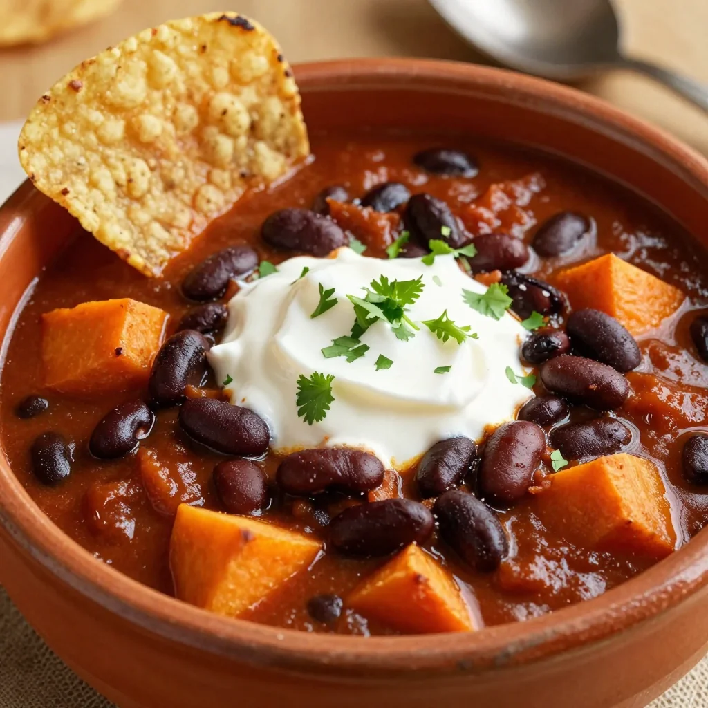 budget friendly sweet potato and black bean chili for family nights