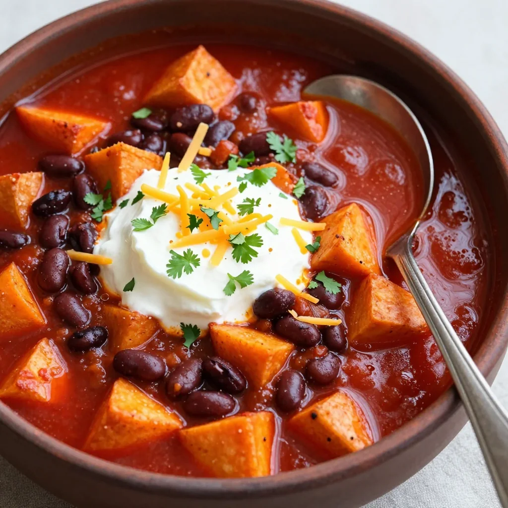 budget friendly sweet potato and black bean chili for family nights