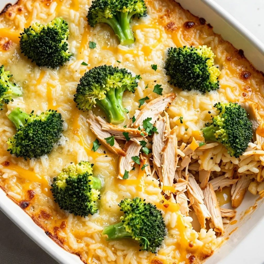 Cheesy Chicken and Broccoli Rice Bake for Freezer Prep