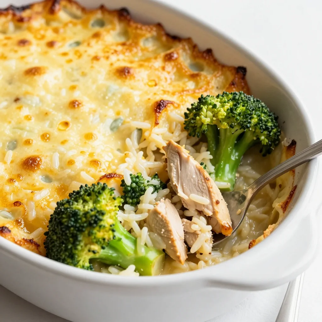 Cheesy Chicken and Broccoli Rice Bake for Freezer Prep