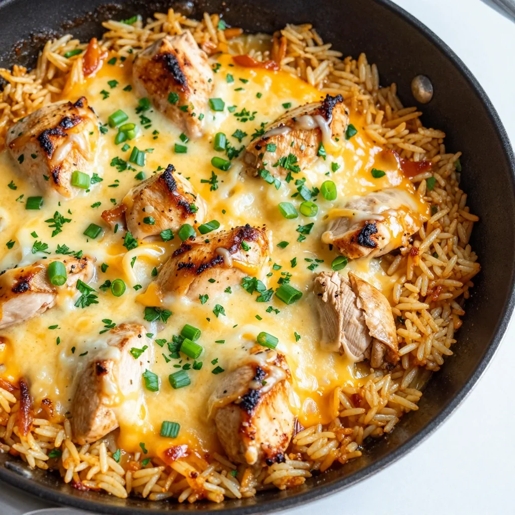 Cheesy Chicken and Rice Skillet for Quick Dinner