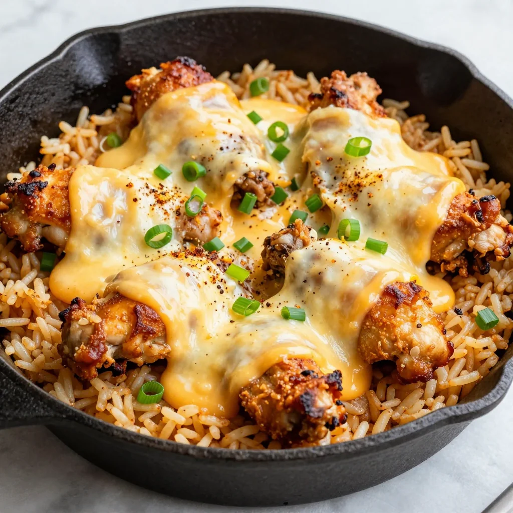 Cheesy Chicken and Rice Skillet for Quick Dinner