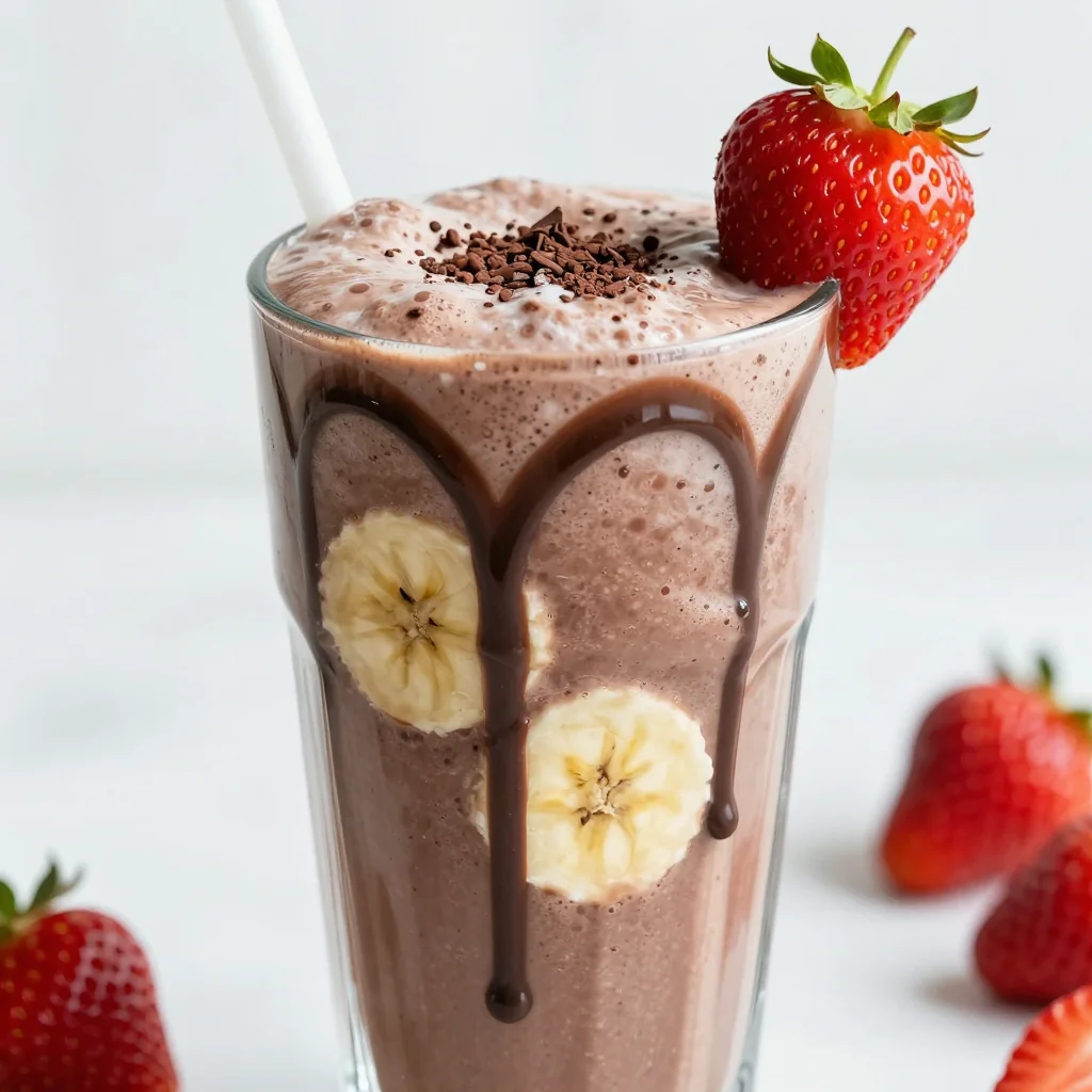 Chocolate Strawberry Banana Detox Smoothie for Weight Loss