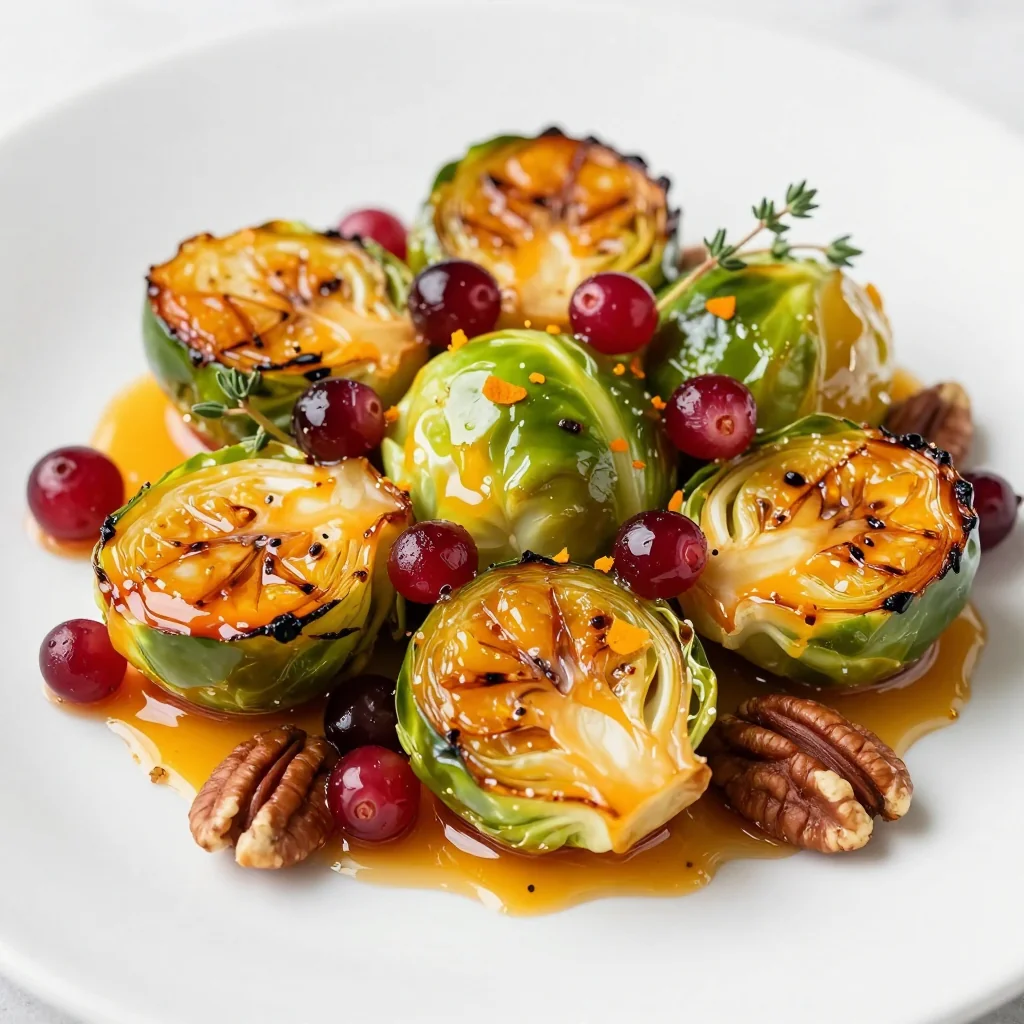 Citrus glazed brussels sprouts with cranberries for festive sides