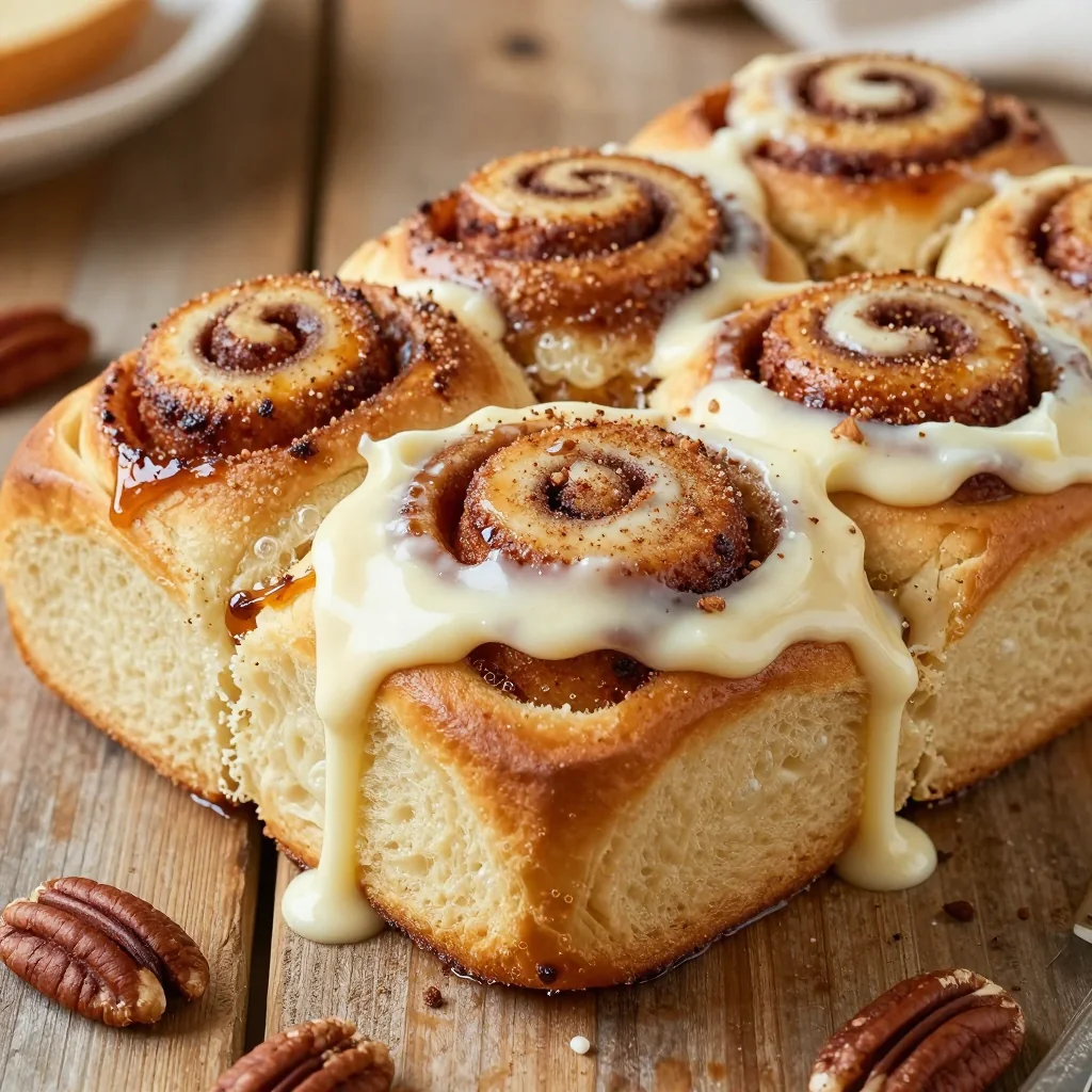 classic cinnamon roll casserole with cream cheese frosting for brunch