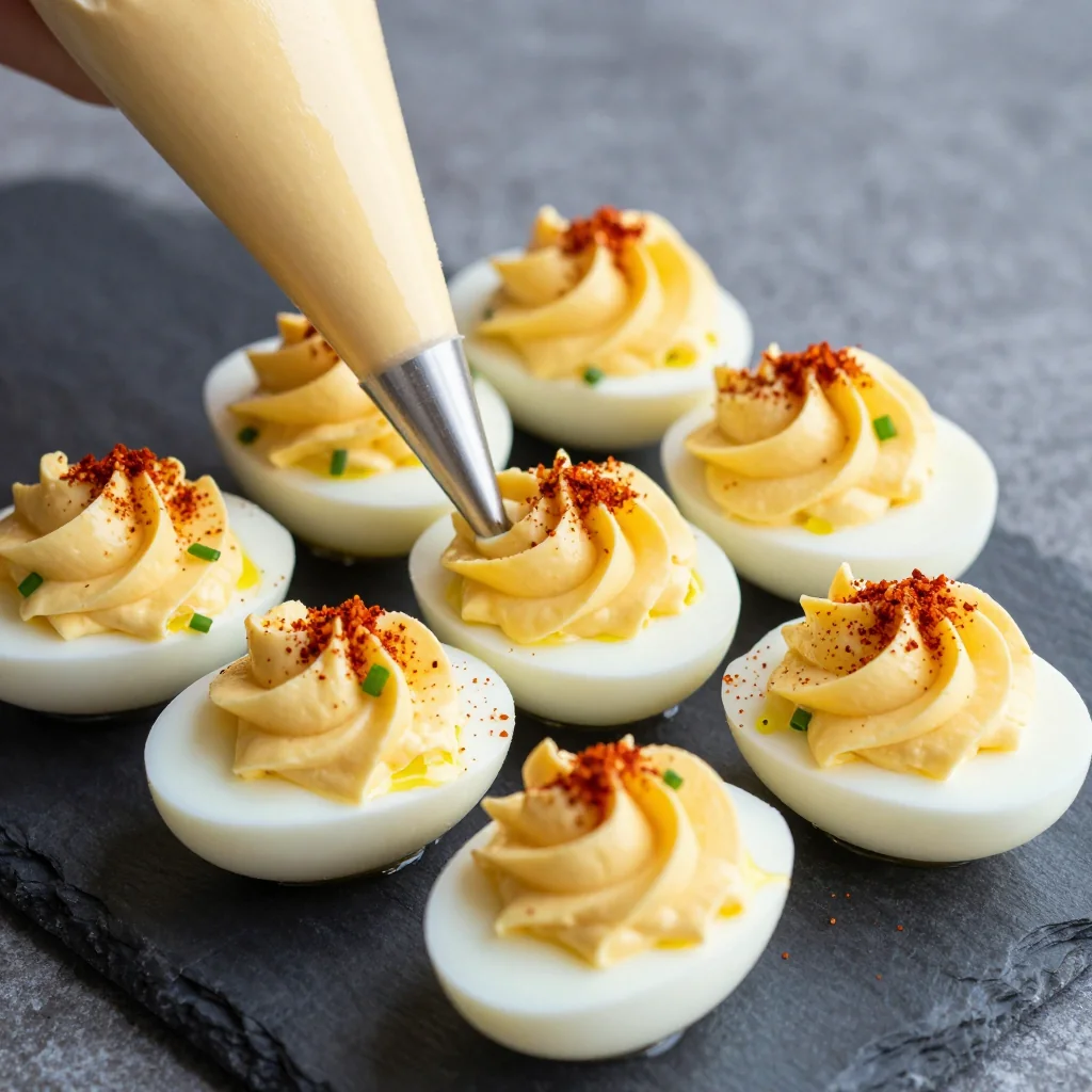 classic deviled eggs with smoked paprika for new year’s eve celebrations