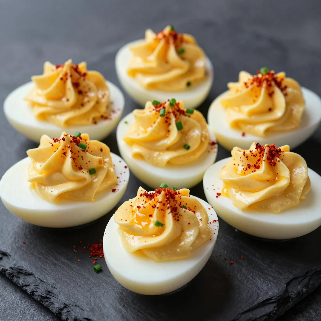 classic deviled eggs with smoked paprika for new year's eve celebrations