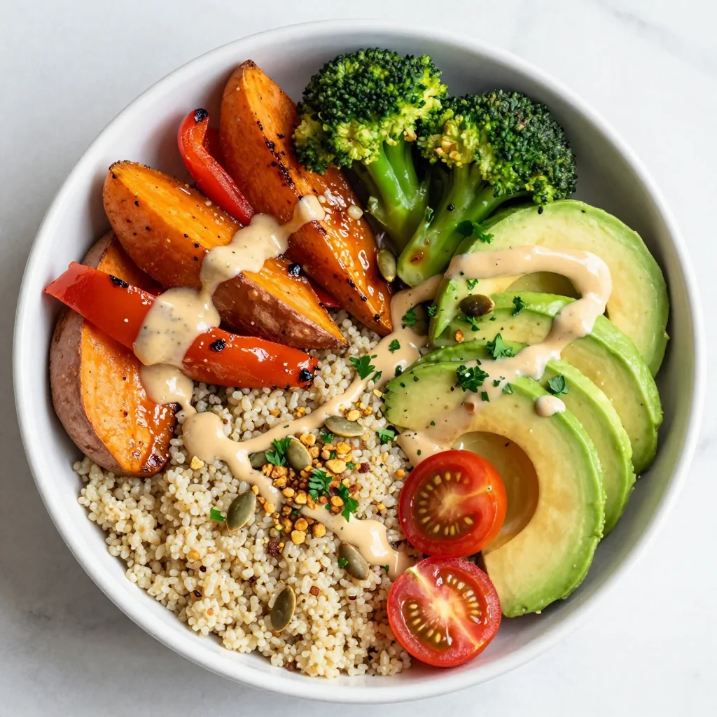 Clean Eating Roasted Veggie Quinoa Bowl for Meal Prep