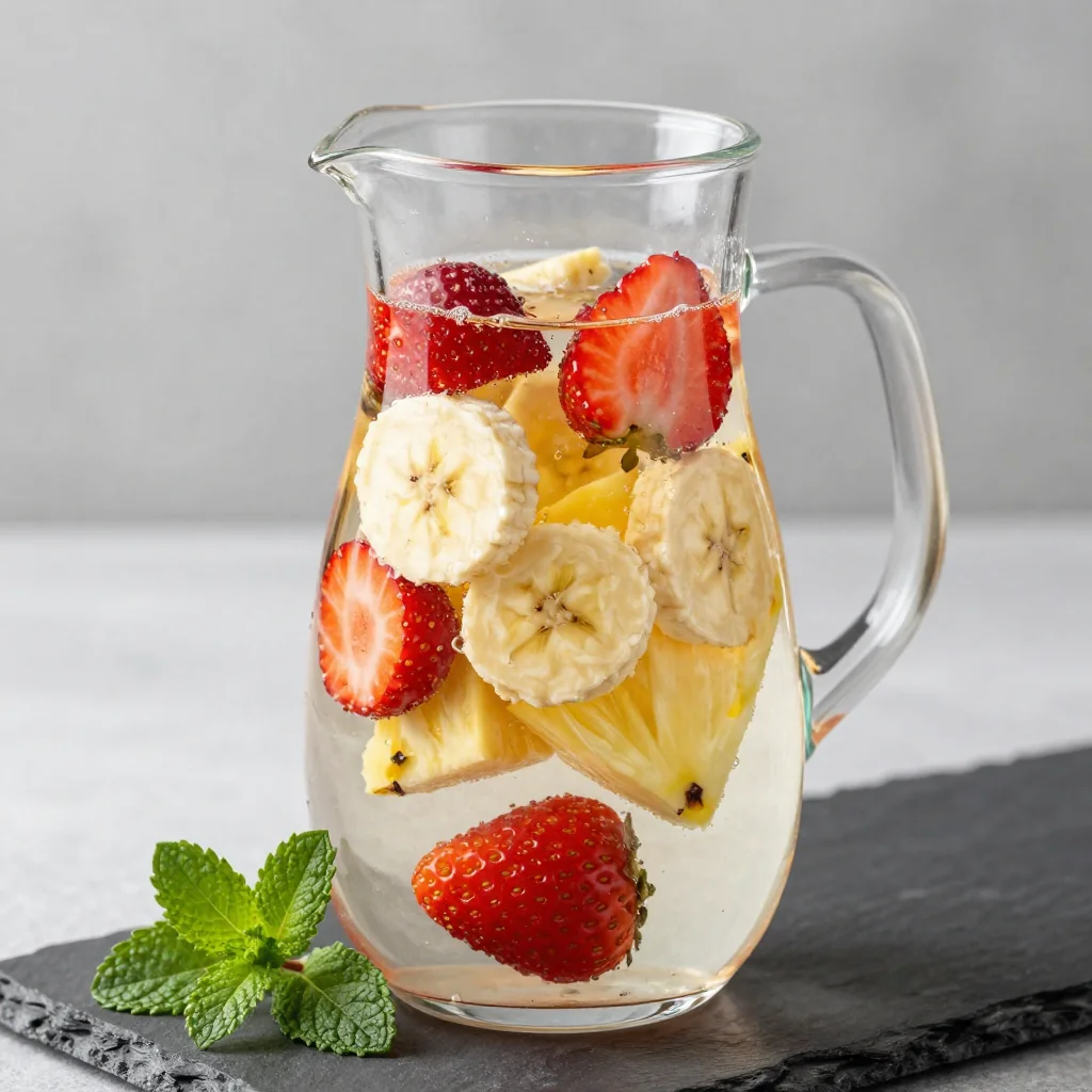 Clean Eating Strawberry Banana Pineapple Detox Water