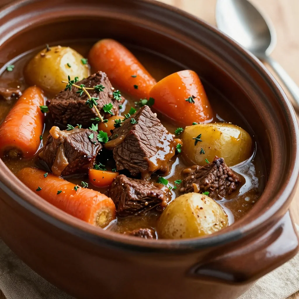 comforting slow cooker beef and root vegetable stew for family dinners