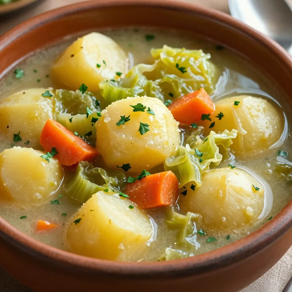 cozy one pot winter vegetable stew with cabbage and potatoes