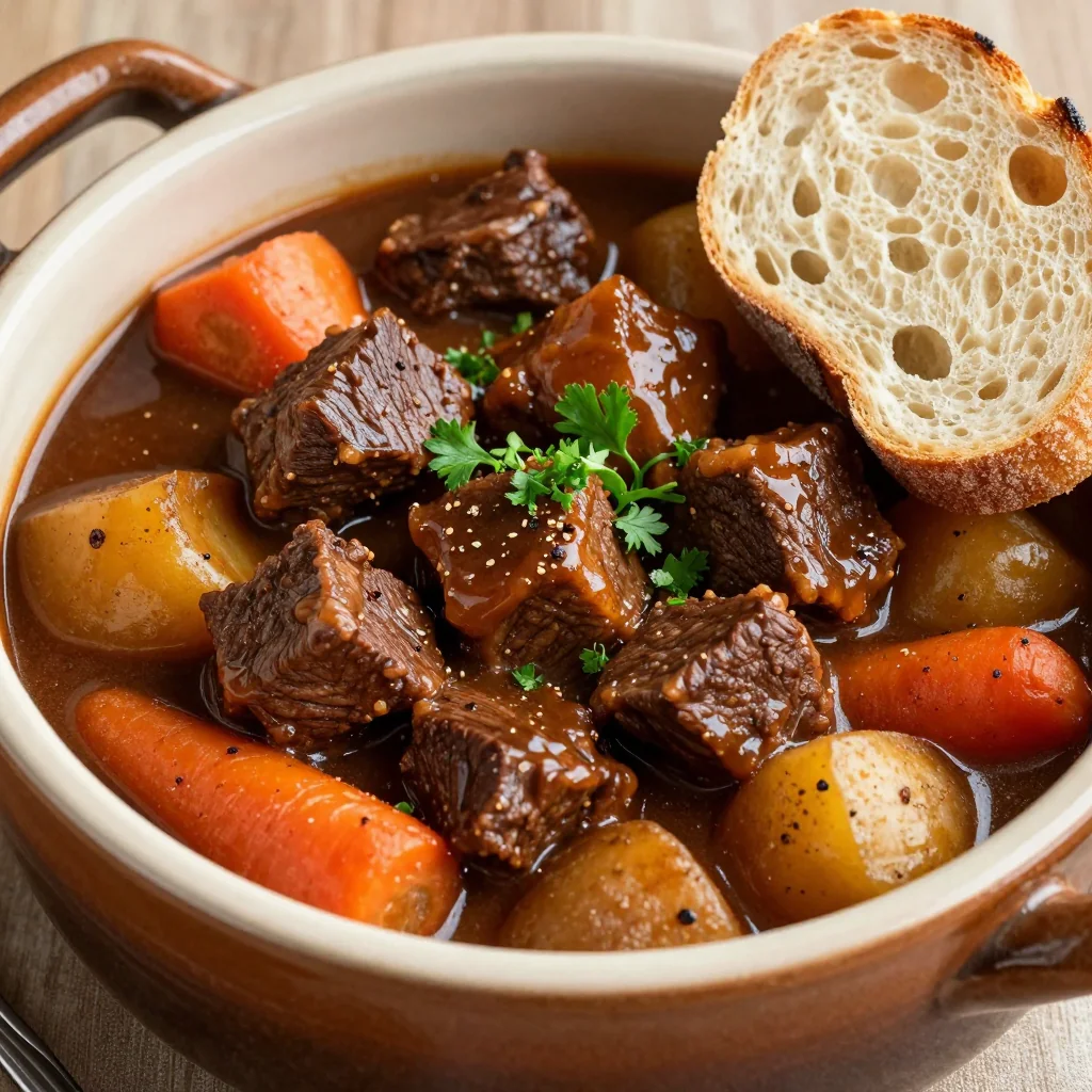 cozy slow cooker beef stew with root vegetables for january evenings