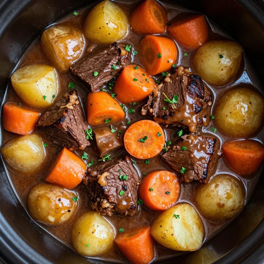 cozy slow cooker beef stew with root vegetables for january evenings