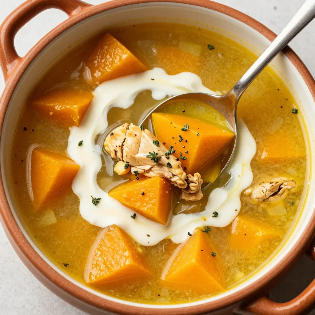 cozy slow cooker chicken and winter squash soup for cold nights