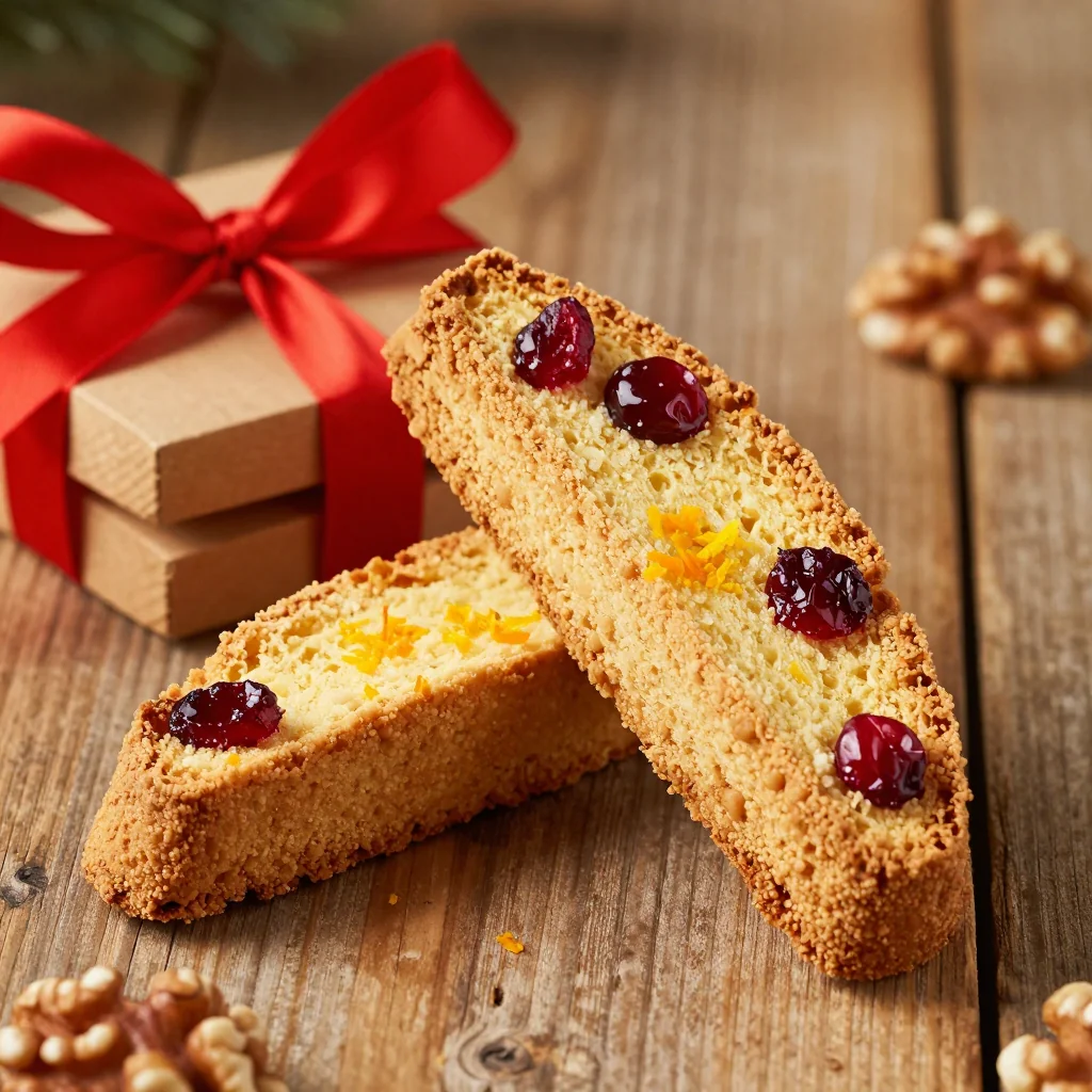 cranberry walnut biscotti with orange zest for christmas cookie gifts