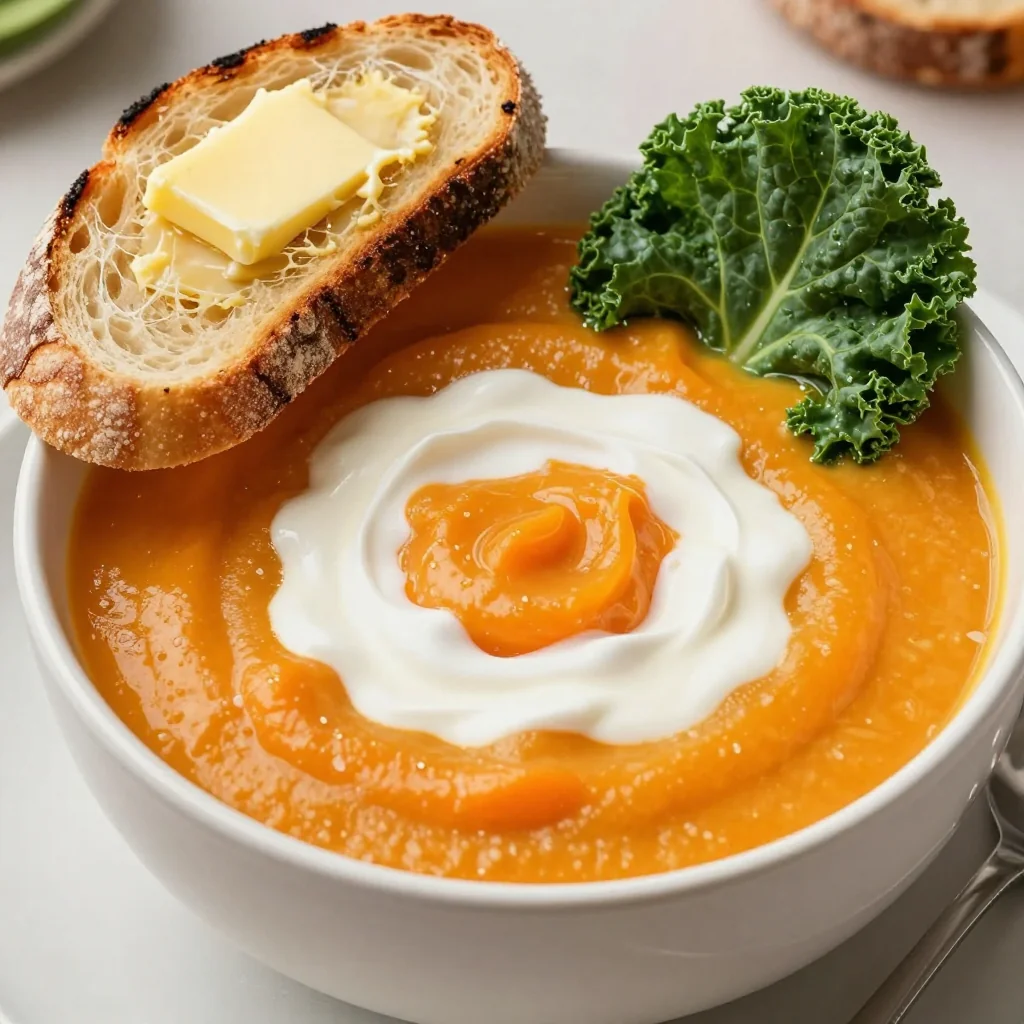 creamy carrot and kale soup for warm january family meals