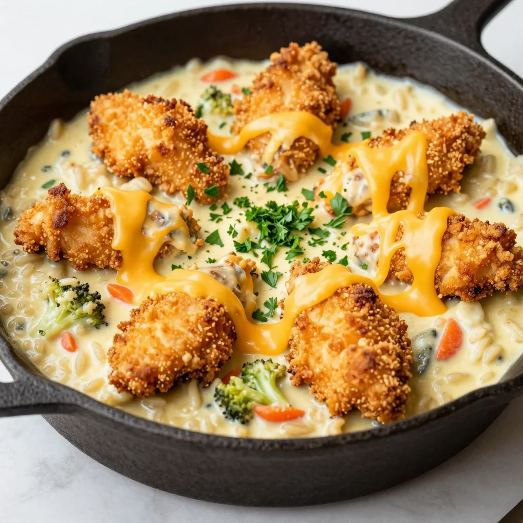 Creamy Chicken And Wild Rice Bake Skillet