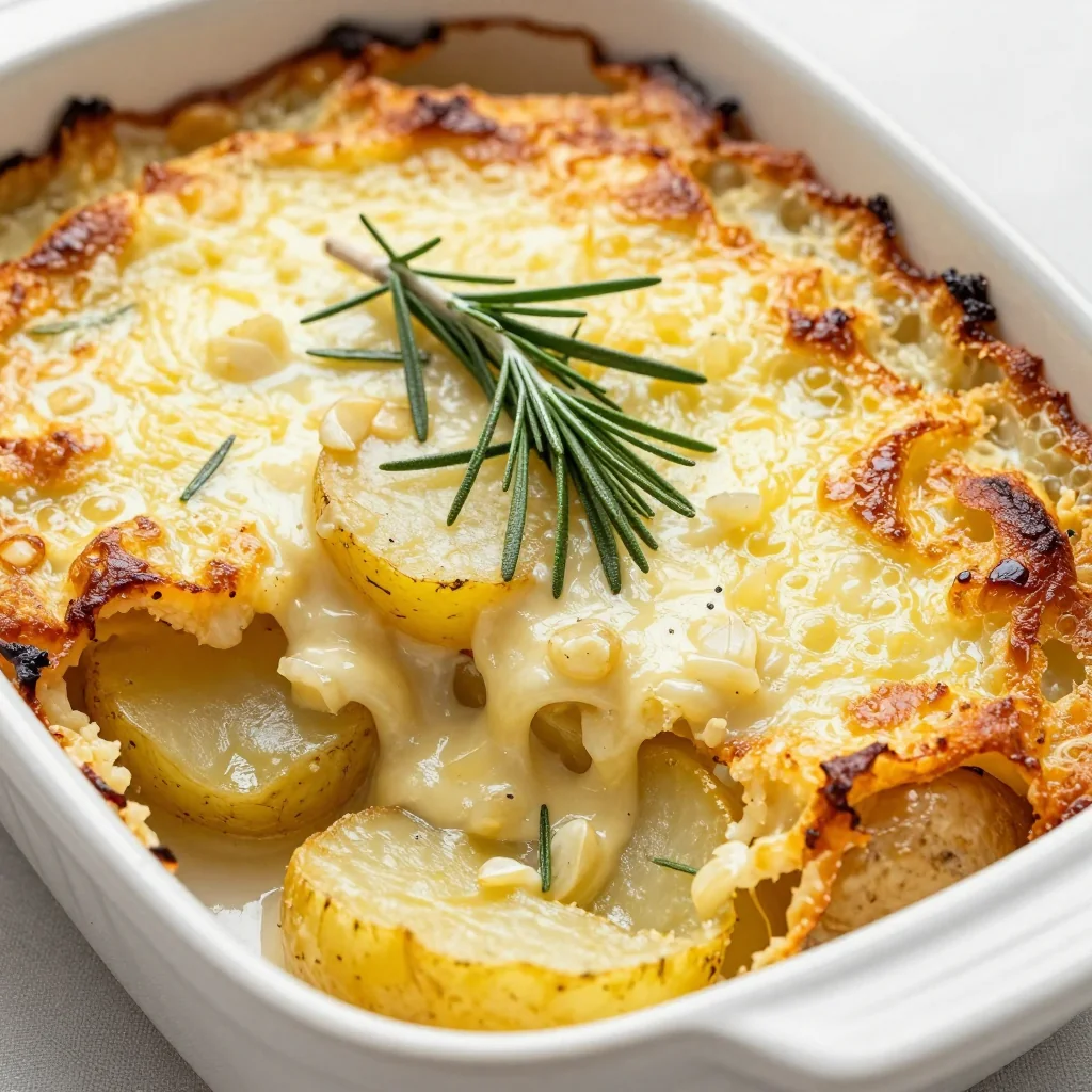 creamy garlic and rosemary potato gratin for cozy winter dinners