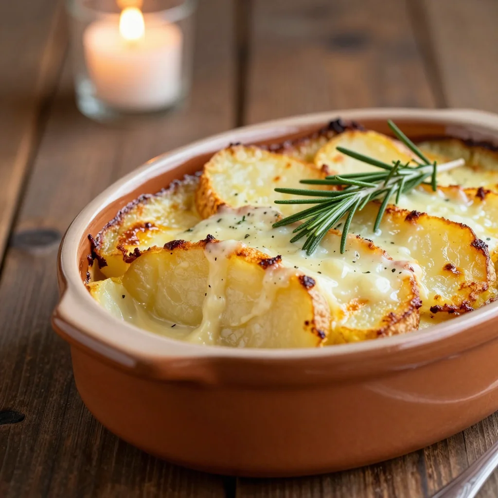 creamy garlic and rosemary potato gratin for cozy winter dinners
