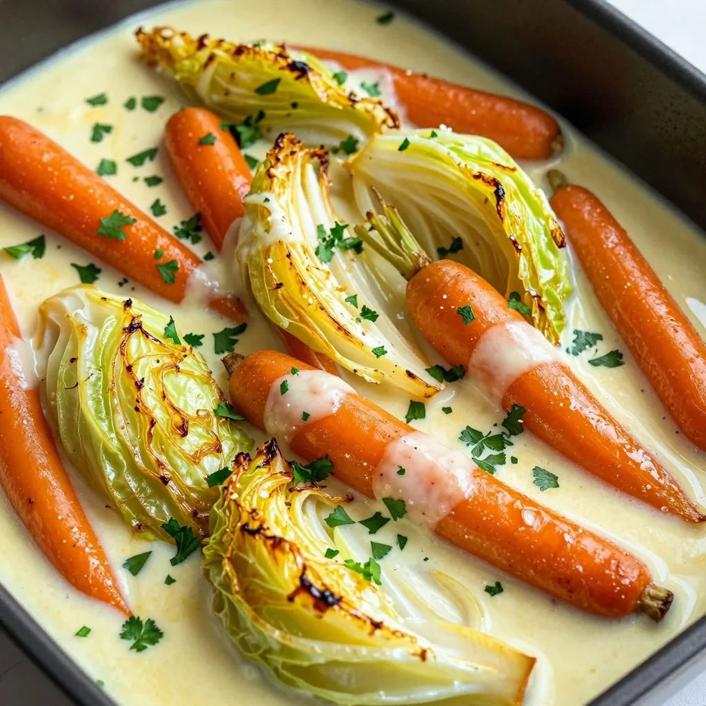 creamy lemon garlic roasted cabbage and carrots for january detox