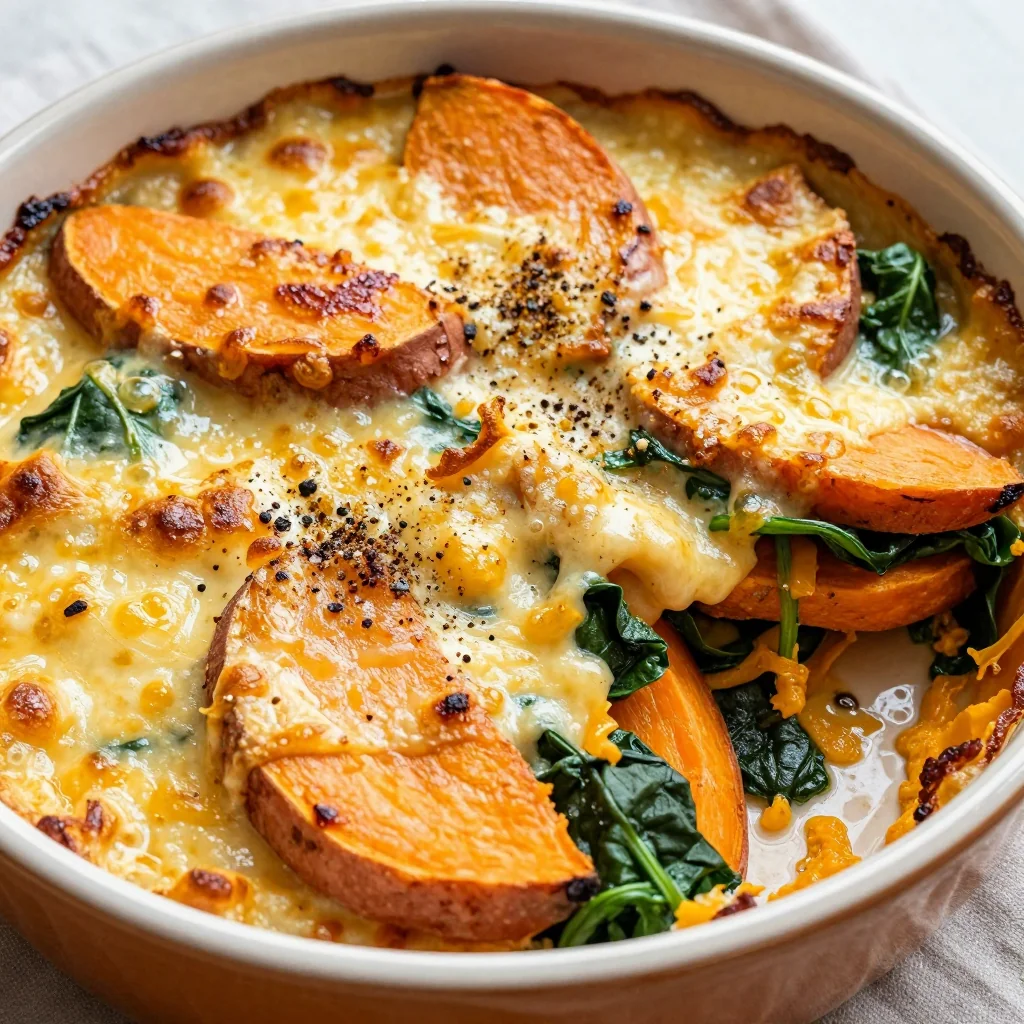 creamy spinach and sweet potato bake for warm january breakfasts