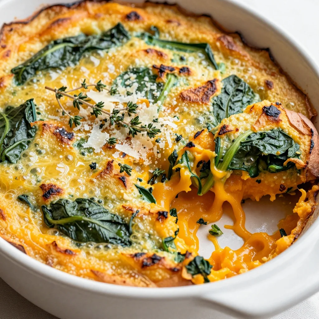 creamy spinach and sweet potato bake for warm january breakfasts