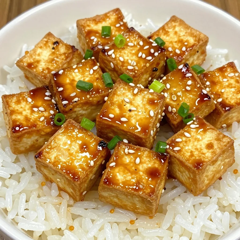 Crispy Baked Tofu with Soy Sauce for Vegan Protein
