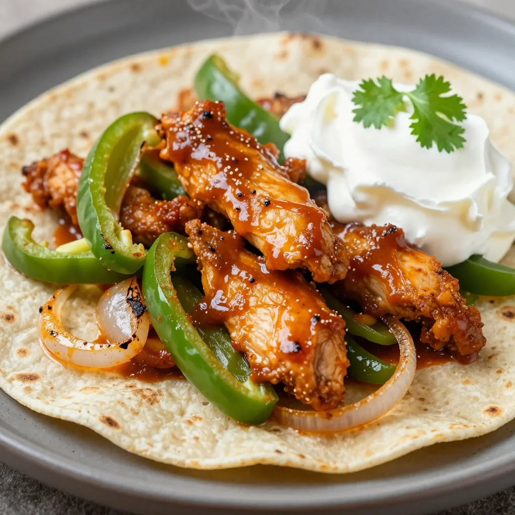 Easy Slow Cooker Chicken and Green Pepper for Fajita Night