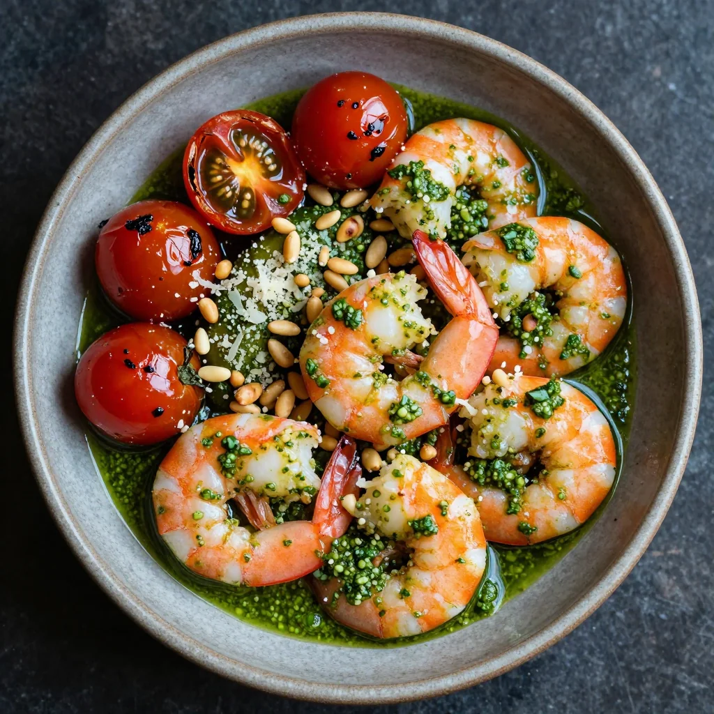 Easy Weeknight 15-Minute Pesto Shrimp with Cherry Tomatoes