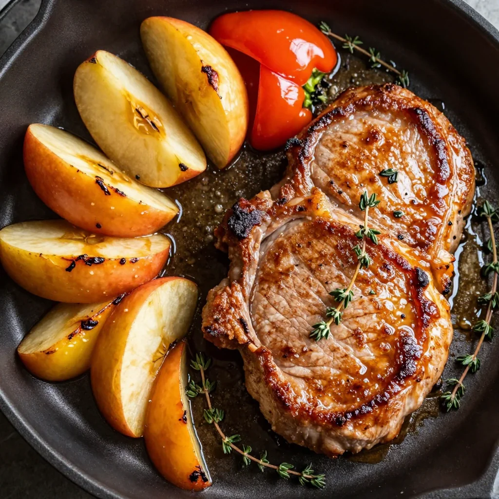 Easy Weeknight Pork Chop and Apple Sheet Pan Dinner