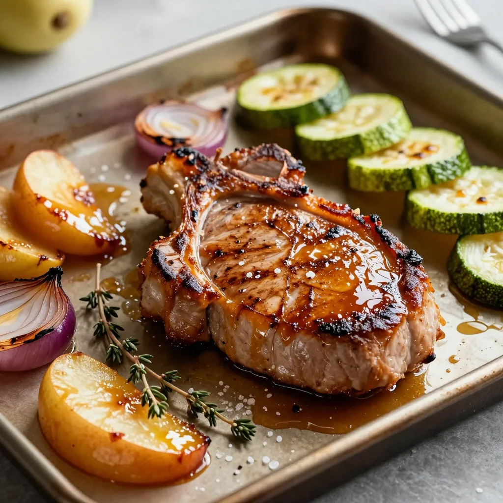 Easy Weeknight Pork Chop and Apple Sheet Pan Dinner