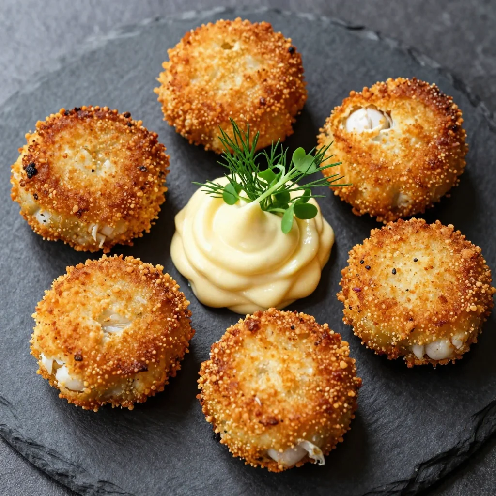 festive crab cakes with lemon aioli for new years eve