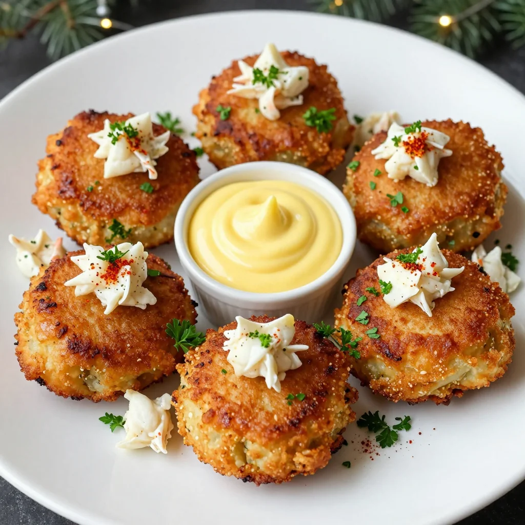 festive crab cakes with lemon aioli for new years eve