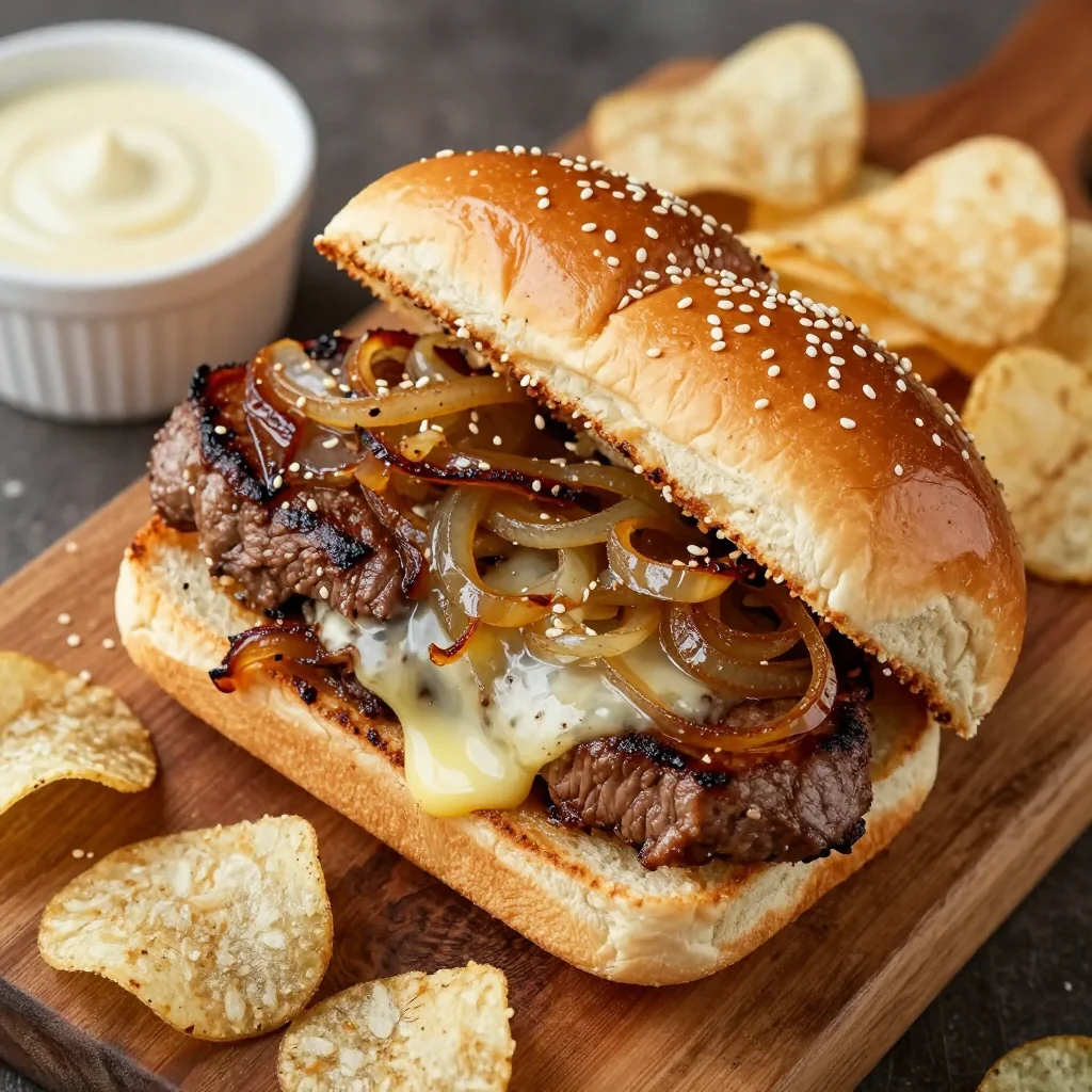Game Day Philly Cheesesteak Sliders On Slider Buns