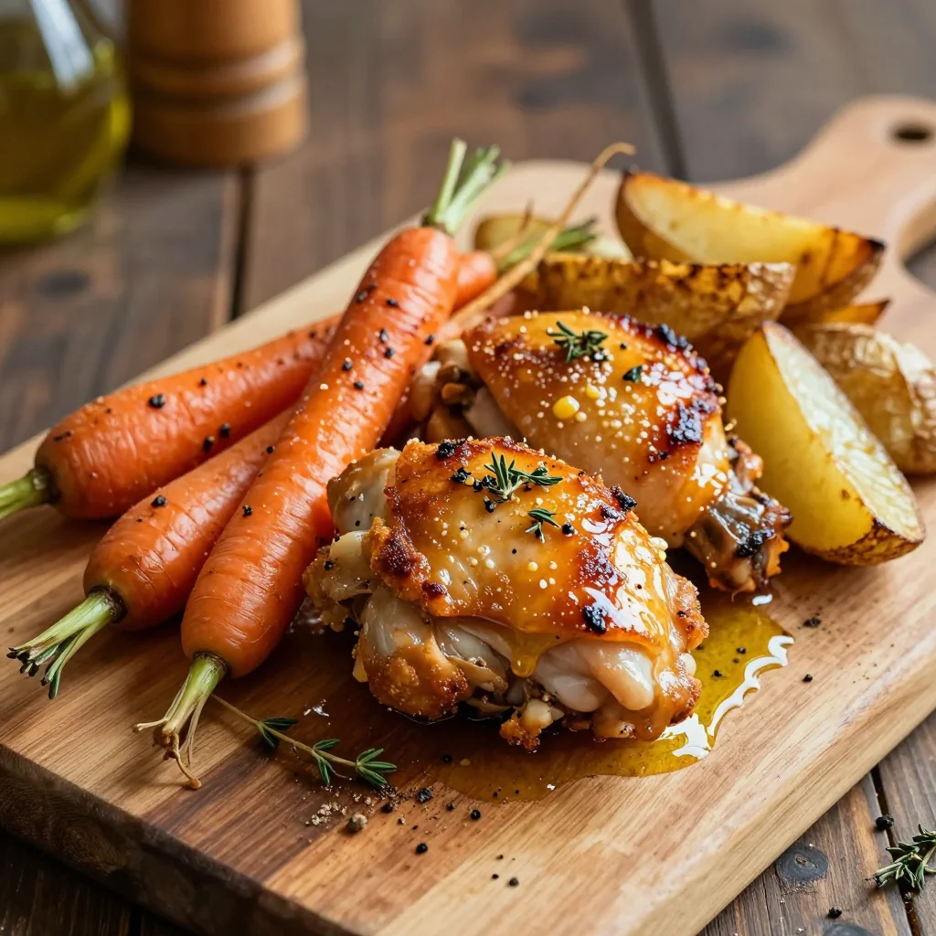 garlic and lemon roasted chicken with root vegetables for winter dinners