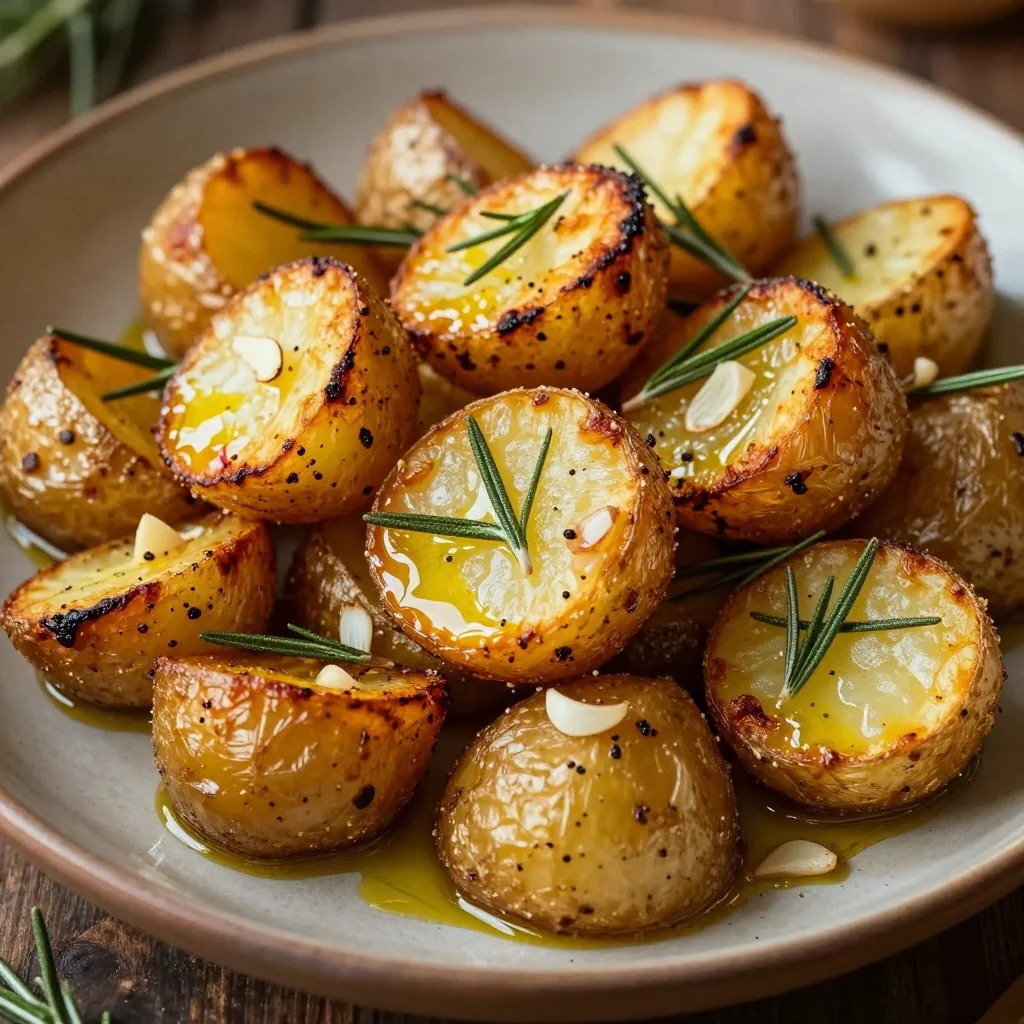 garlic and rosemary roasted potatoes for family holiday dinners