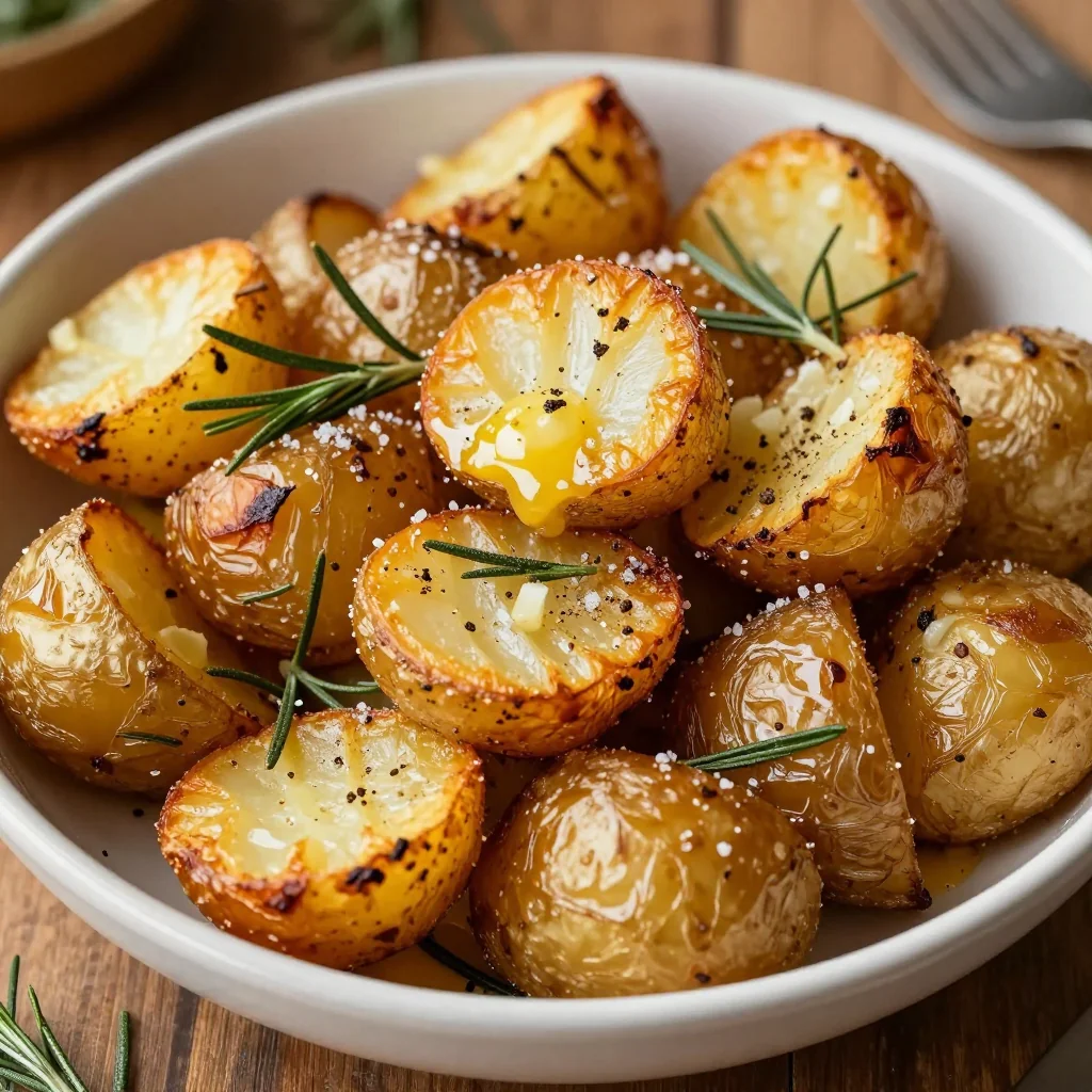 garlic and rosemary roasted potatoes for family holiday dinners