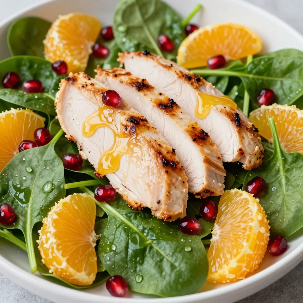 healthy citrus chicken and spinach salad for new year cleaneating goals