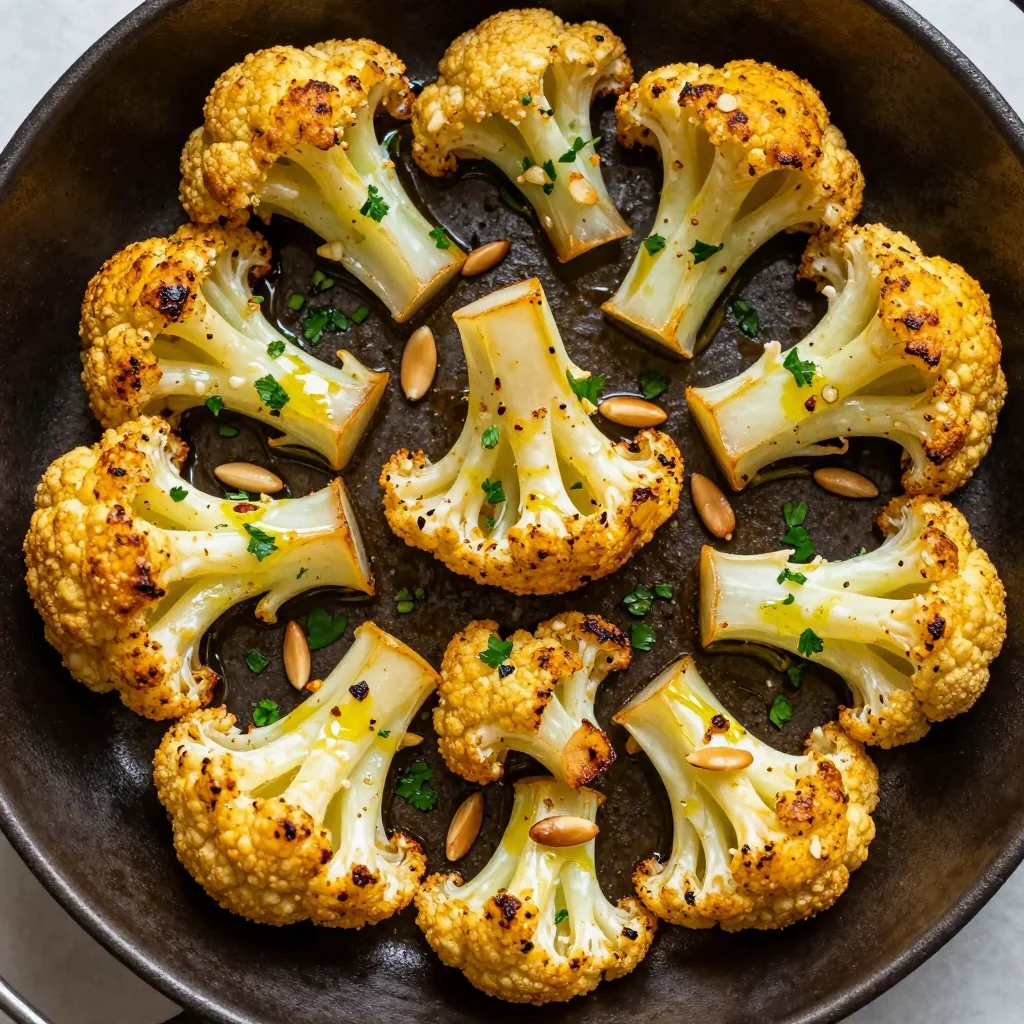 Healthy Garlic Roasted Cauliflower With Turmeric